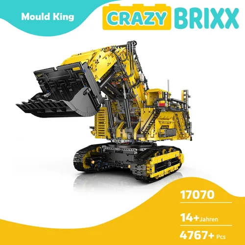 OO MOULD KING 17070 Kettenbagger - 4767 Teile - Konstruktionsspielzeug mit 4767 Klemmbausteinen für kreative Bauprojekte. Ideal für Baufahrzeug-Fans ab 14 Jahren und fördert die motorischen Fähigkeiten.