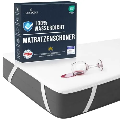 BARBONS Matratzenschoner 100x200 cm 2er - Oeko-TEX Zertifiziert wasserdichte Matratzenauflage Inkontinenzunterlage waschbar Nässeschutz Atmungsaktiv (100 x 200 cm (2er Set))