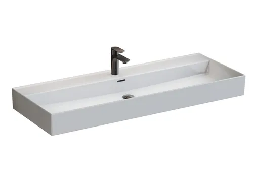 Aqua Bagno Keramik Waschbecken in Weiß - Eckiges Handwaschbecken für Wandmontage, modernes Design und pflegeleichte hochwertige Keramik – ideal für jedes Badezimmer!