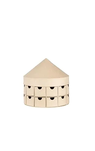 Décopatch Pappmaché Adventskalender Karussell 25x25 cm - Adventskalender aus braunem Pappmaché in Karussellform mit 24 herausnehmbaren Fächern, ideal zum kreativen Gestalten mit Décopatch-Technik für eine individuelle Adventszeit.