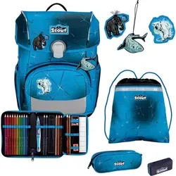 DerDieDas® Schulranzen Scout Polar Blue - Schulranzen mit flachem Deckel für optimale Bewegungsfreiheit und Sichtbarkeit im Straßenverkehr. Mit großem Stauraum und aus recycelten PET-Flaschen gefertigt, ist der Scout Neo besonders umweltfreundlich.
