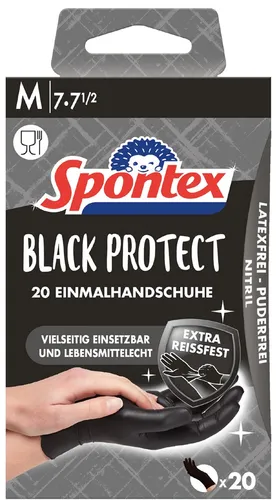 Spontex Nitril-Handschuh Black Protect Größe M schwarz 20 Stück