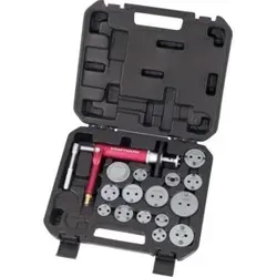 Kraftwerk Bremskolben-Rückstell-Satz pneumatisch 16-tlg. - Bremsen Werkzeugset für schnelles und komfortables Zurückstellen von Bremskolben, ideal für scheibengebremste Hinterachsen, inklusive stabilen Kunststoffkoffer.