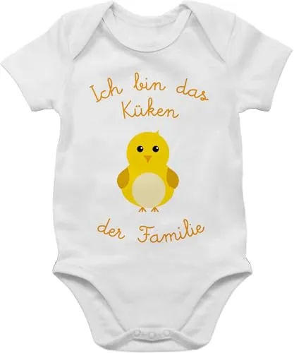 Shirtracer Baby Body Junge Mädchen - Sprüche - Küken der Familie - 3/6 Monate - Weiß - babymode witzig spruch das bodys strampler mit lustigen sprüchen spruche ich bin babybody babygeschenk