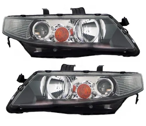 Scheinwerfer Set für Honda Accord VII 7 2003-2005 H1 Schwarz Gelb Halogen - Hochwertige Frontscheinwerfer für Honda Accord VII, E-Prüfzeichen für geprüfte Qualität, einfache Montage und zuverlässige Beleuchtung im Straßenverkehr.