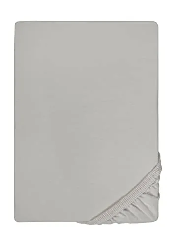biberna Feinjersey Spannbettlaken 90x200 - 100x200 cm grau | 100% Baumwolle Spannbetttuch für Einzelbetten | Atmungsaktiv, Bügelfrei & mit Rundumgummizug | OEKO-TEX zertifiziert | Modell 0077144
