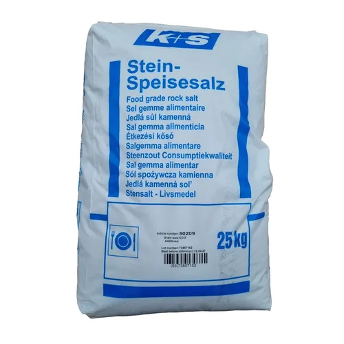 K+S Stein Speisesalz 25kg - Hochwertiges Kochsalz - Salz & Pfeffer, ideal für die tägliche Küche, sorgt für den perfekten Geschmack in Ihren Gerichten.