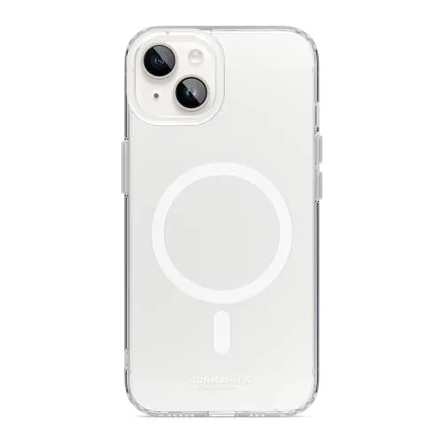 VONMÄHLEN Transparent Case – Hülle mit Anti-Gelb-Schutz - Standard Handyhüllen, bleibt klar ohne Vergilben und ist kompatibel mit MagSafe für kabelloses Laden und Zubehör.