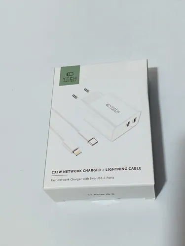 Tech-Protect C35W 2x USB-C C35W Ladegerät + Lightning USB-C Kabel - Weiß _0.08_5