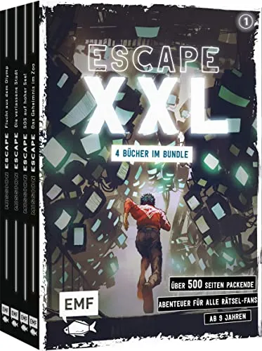 Escape XXL – über 500 Seiten packende Abenteuer für alle Rätsel-Fans ab 9 Jahren (Band 1): 4 Bücher im Bundle: Escape Games für 1 oder mehrere Spieler*innen – mit ausklappbaren Karten