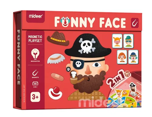 Magnetisches Spielset Lustiges Gesicht Pirat, Clown, Cowboy 3+