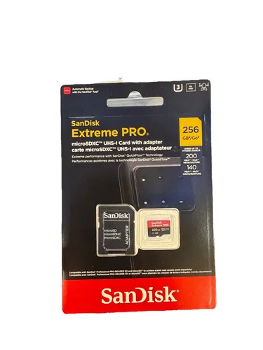 SanDisk Extreme PRO microSDXC UHS-I 256 GB - Ultra-schnelle Speicherkarte für 4K UHD Videoaufnahmen, A2, Class 10, inkl. RescuePRO Deluxe Adapter