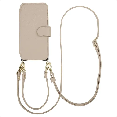 Selencia Riva Bookcase mit MagSafe und Handgelenkband Apple iPhone 17 - Beige