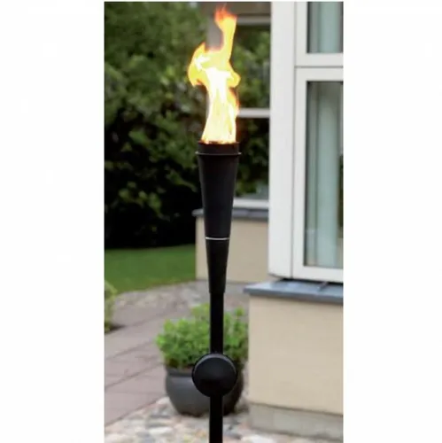 Krause & Sohn Gartenfackel - 2x Stabfackeln Schwarz mit bis zu 6h Brenndauer - Sonstige Kabel & Adapter, ideal für stimmungsvolle Abende im Garten mit langer Brenndauer von bis zu 6 Stunden.
