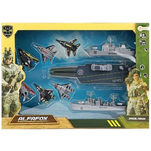 Militär Kampfjets Boote Toi Toys ALFAFOX Flugzeugträger Set ab 6 Jahre
