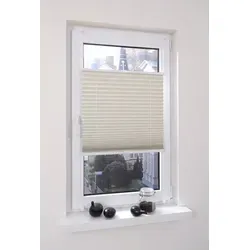 Liedeco® Thermo Plissee 80 x 130 cm - Plissee in Beige, lichtundurchlässig und stufenlos verstellbar. Ideal für Mietwohnungen, energiesparend und ohne Bohren leicht zu montieren.