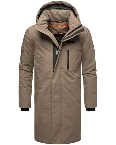 STONE HARBOUR Herren Wintermantel "Xandroo XX", Gr. XXXL, braun - Funktionsjacken: Langer Wintermantel mit wasser- und windabweisenden Eigenschaften, ideal für kalte Tage. Mit abnehmbarer Kapuze, elastischen Bündchen und zahlreichen Taschen für optimalen Komfort.