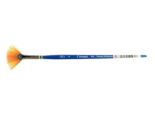 Winsor & Newton 5388002 Cotman Aquarell Synthetikhaar Pinsel - Serie 888 - Fächerpinsel, kurzer Stiel mit exzellenter Sprungkraft, Farbtragekraft und Punktgenauigkeit - Nr.2 - 40mm