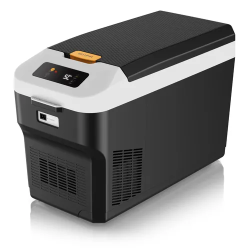 Brandson Elektrische Kühlbox Kompressor –22°C, 27L für Auto & Haus - Praktische 27L Kompressor-Kühlbox für Auto und Zuhause, kühlt bis –22°C. Ideal für Camping und Reisen, mit zwei Fächern und ECO-Modus für effizienten Betrieb.