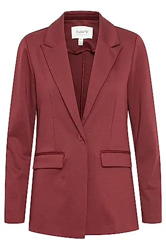 b.young BYRIZETTA Damen Blazer Longblazer Jacke mit Reverskragen und Knopf Regular Fit mit Stretch, Größe:42, Farbe:Port Royale (191627)