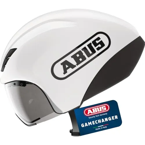 ABUS Zeitfahrhelm Gamechanger TT 1.1 - Aerodynamischer Helm für Triathlon & Zeitfahren - Fahrradhelme: Optimierte Aerodynamik mit Forced Air Cooling Technology für ein angenehmes Kopfklima bei Wettkämpfen und ein präzises, verstellbares System für perfekten Sitz.