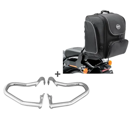 Set Sturzbügel Mustache + Hecktasche für Indian Scout/Sixty/Bobber 15-23 STM21