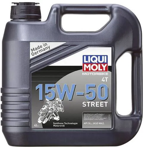 Liqui Moly MOTORBIKE 4T 15W-50 STREET 1689 - 4-Takt-Motoröl 4l - Motoröle, High-Performance auf Synthesetechnologie-Basis für maximale Motorleistung und Schutz unter allen Bedingungen. Optimaler Verschleißschutz und sanftes Schalten.