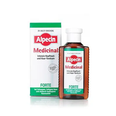 Alpecin Medicinal FORTE 200 ml - Haarkosmetik für schuppenfreies, kräftiges Haar. Fördert die Durchblutung und wirkt bis zu 24 Stunden, ohne Ausspülen. Ideal bei fettigem Haar und Haarausfall.