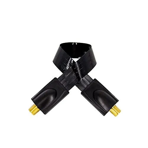 Premium X Fensterdurchführung SAT Koaxialkabel für Fenster & Türen inkl. Klebepads extrem flach schwarz 26cm