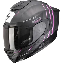 Scorpion EXO-1500 Carbon Air Zity Integralhelm - Matt Schwarz/Pink - M - Aerodynamisch optimierter Integralhelm mit verbesserter Geräuschdämmung für komfortable Langstreckenfahrten. Inklusive verstellbarer Sonnenblende für optimale Sicht bei wechselnden Lichtverhältnissen.