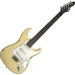 Slick SL 57 Vintage Cream - E-Gitarre - SL57 Serie, mit Sumpfesche-Korpus und 3x Slick '65' Alnico Singlecoils für einen warmen, klassischen Sound. Ideal für Vintage-Liebhaber und vielseitige Musikstile.