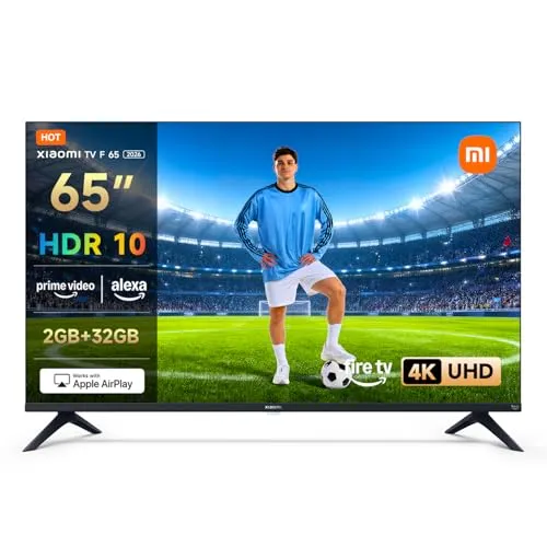 Xiaomi F 65 Zoll 4K UHD Smart TV - 65 Zoll (165 cm) Smart TV mit 4K HDR10, integriertem Fire TV und Alexa-Sprachsteuerung für ein nahtloses Streaming-Erlebnis und intelligente Home-Steuerung.
