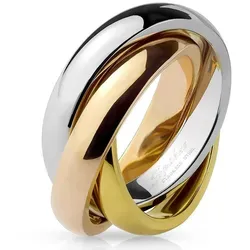 BUNGSA Fingerring Tricolor Rollring aus Edelstahl 49 (15.6) - Eleganter Tricolor Rollring aus hochwertigem Edelstahl, beidseitig tragbar und ideal für jeden Anlass. Inklusive Geschenkverpackung – perfekt zum Verschenken!