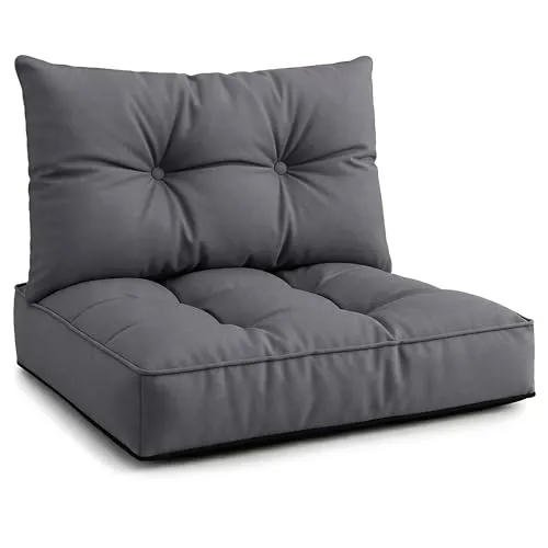 Polster für Gartenmöbel Set 50x50 cm & Rückenkissen 40x50 cm - Komfortable Lounge Kissen für Balkon und Garten - 🌿 Hochwertige Sitzpolster für Gartenmöbel, ideal für drinnen und draußen. Mit extra dicker Polsterung für optimalen Sitzkomfort. Wasserabweisend und pflegeleicht – perfekt für entspannte Stunden im Freien.