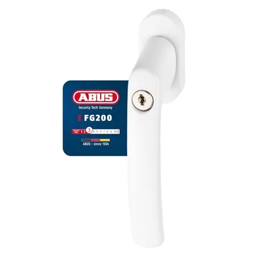 ABUS FG200 Fenstergriff - Sicher und Praktisch im 5er Set - Fenstersicherung in Weiß mit Druckzylinder, ideal für Kindersicherung und einfache Handhabung. Universell einsetzbar auf verschiedenen Materialien und mit ABUS-Sicherheitslevel 3.