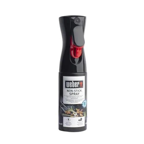 Weber Non-Stick Spray 200ml - Antifhaftspray für Grillrost - Effektives Antifhaftspray mit großem Sprühbereich. Ideal zum Einfetten von Grillrosten für müheloses Wenden und perfekte Reinigungsergebnisse. 100% natürliche Inhaltsstoffe, sicher und geschmacksneutral.