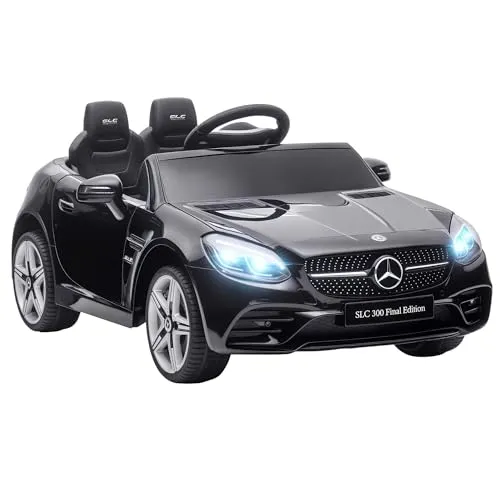 AIYAPLAY 12 V Kinder Elektroauto - Mercedes SLC 300 - Elektrofahrzeuge: Kinderfahrzeug mit Fernbedienung, LED-Scheinwerfern und Sicherheitsgurt für sicheres Fahrvergnügen ab 3 Jahren.
