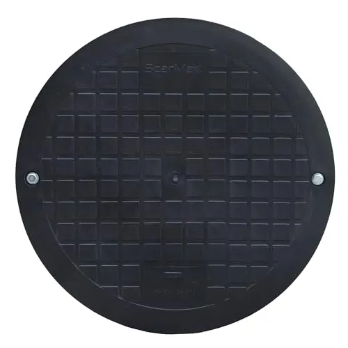 ScarMaxx - Schachtabdeckung Kunststoff, Rund Ø DN400 Schwarz, Klasse A15 bis zu 1,5 Tonnen, für Abwassersysteme aus KG-Rohren, Steigrohr, Abwasserrohr, Korrosions- und Witterungsbeständig