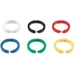 Schlüsselanhänger Ringbinder 23mm - 100 Stück in Grundfarben - Praktische und bunte Schlüsselanhänger, ideal zum Verbinden von Papier und Karten. Mit einer Kapazität von 2-60 Blatt und in sechs Farben erhältlich.