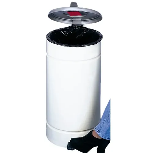 Treteimer VAR EURO-Pedal 60 L - Haushaltszubehör, großvolumiger Tretabfallsammler aus verzinktem Stahlblech oder Edelstahl, ideal für 60-70 ltr. Kunststoffsäcke, mit bequemer Fußpedalbetätigung und optimalem Oberflächenschutz.