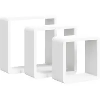 vidaXL Würfelregale Set aus 3 Stück in Weiß - Moderne Würfelregale aus langlebigem MDF, ideal zur Präsentation von Deko, Büchern und mehr. Mit unsichtbarem Befestigungssystem für eine einfache Montage.