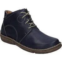 Josef Seibel 85146-950 Neele 46 Damen Stiefeletten Schnür Boots, Größe: 43 EU, Farbe: Blau - Wanderschuhe für Damen in Übergröße: Bequeme Stiefeletten aus hochwertigem Nappa-Leder mit rutschfester Sohle und praktischem Reißverschluss für einfaches An- und Ausziehen.