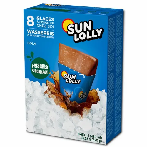  Sun Lolly Cola, Wassereis, 8 Packungen 5,08€/1l