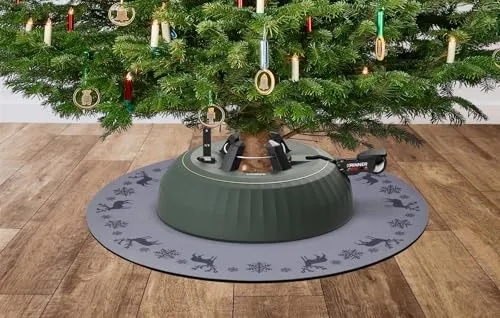 KRINNER Christmas Mat - Wasserdichte Weihnachtsbaumdecke Ø 60cm - Christbaumständer Unterlegdecke mit rutschfester Unterseite für sicheren Stand und optimalen Bodenschutz. Verleihen Sie Ihrem Weihnachtsbaum ein festliches Design!