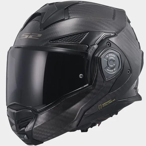 LS2 FF901 Advant X Carbon Klapphelm Schwarz Gloss - Größe S - Motorradhelm mit klappbarem Design, ausgestattet mit Antibeschlagschutz und kratzfestem Visier. Ideal für alle Motorradfahrer, die Komfort und Sicherheit suchen.