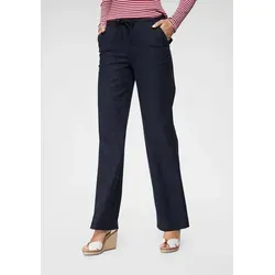 Leinenhose ANISTON CASUAL, Damen, Gr. 42, blau - Stoffhosen. Bestseller Leinenhose von Aniston Casual mit figurumspielender Passform und Bindeband für optimalen Tragekomfort.