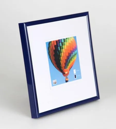 IDEAL TREND Bilderrahmen mit Klarglas quadratisch fotorahmen Kunststoff Posterrahmen Vintage Collage Picture Frame New Lifestyle: Farbe: Blau | Format: 40x40