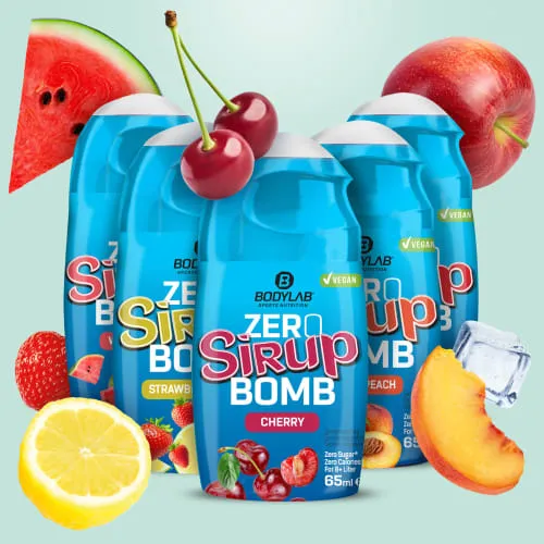 ZERO Sirup BOMB Mixed Box (5x65ml) - Die ZERO Sirup BOMB Mixed Box bietet fünf aufregende Geschmacksrichtungen in praktischen 65ml Flaschen. Hochkonzentriert und kalorienfrei – ideal für köstliche Getränke ohne Reue.