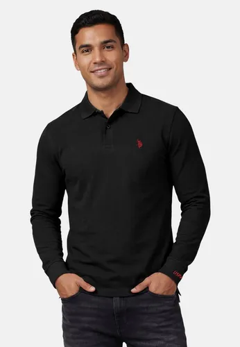 U.S. Polo Assn. Longsleeve USJayson – Herren Langarm Poloshirt - Stylisches Langarm Poloshirt in Schwarz mit Logo-Stickerei. Angenehme Baumwoll-Elasthan-Mischung für optimalen Tragekomfort. Perfekt für lässige Anlässe!