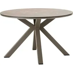 Dehner Gartentisch Marseille – Eleganter runder Dining-Tisch für 4 Personen, Ø 120 cm - Robuster Gartentisch aus HPL und Aluminium, ideal für den Außenbereich. Witterungsbeständig und kratzfest, perfekt für gesellige Abende mit Freunden und Familie.